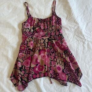 Self Esteem Pink and Black Floral Camisole